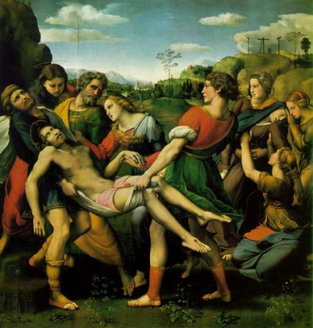 基督被解下十字架（1507年），拉斐尔，184×176cm，木板油彩，波各赛美术馆