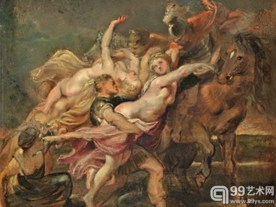 鲁本斯画作《The Rape of the Daughters of Leucippus》(1610–1611)
