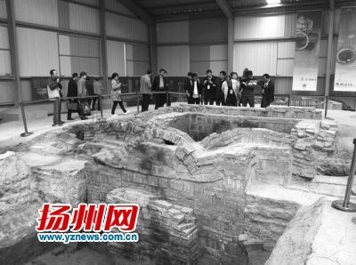 专家参观隋炀帝墓考古发掘现场。