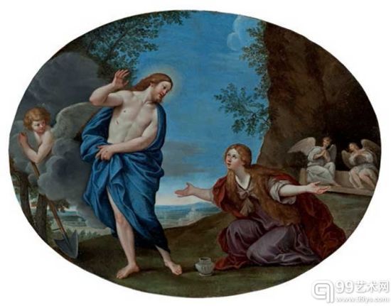 弗朗西斯科·奧爾巴尼(Francesco Albani, 1578 - 1660)《基督向馬利亞·抹大拉顯身》(Christ Appearing to Mary Magdalene) 這幅作品是Canesso畫廊上個月在巴黎大師藝博會的參展作品