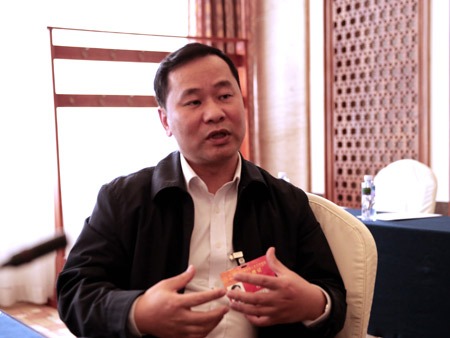 全国人大代表、金羚集团董事长潘皓炫接受中国网专访,谈横琴自贸区辐射作用。（何珊 摄） 
