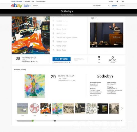 蘇富比與eBay合作線上拍賣網上線