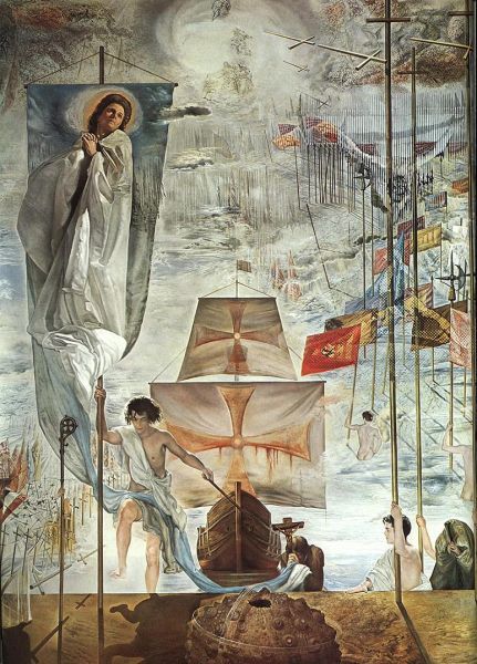 達利油畫《哥倫布之夢》。圖片來源網路