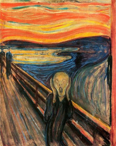 人們紐約曼哈頓的現代藝術博物館(MOMA)欣賞愛德華·蒙克(Edvard Munch)的《尖叫》(The Scream)