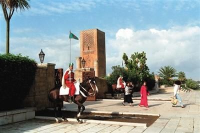 摩洛哥首都拉巴特的標誌性建築哈桑清真寺。