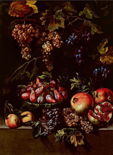 水果 17世纪 米开朗琪罗·切尔阔奇(1602—1660) 布面油画 97厘米×63厘米 都灵萨包达美术馆