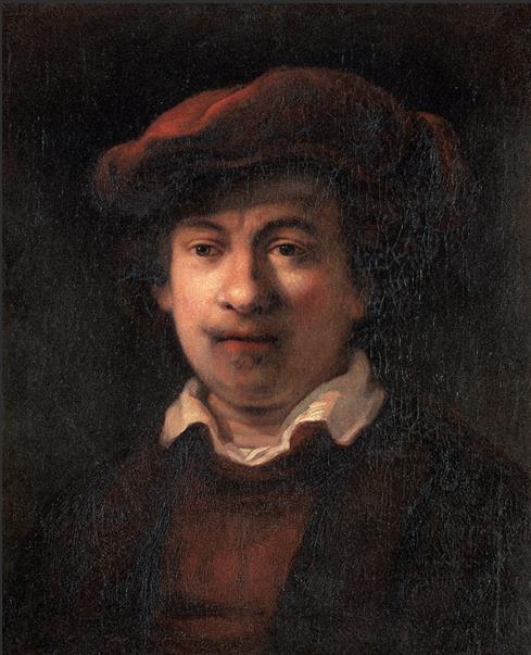 自画像 17世纪 伦勃朗·范·莱因(1606—1669)画派 布面油画 55厘米×46厘米 都灵萨包达美术馆