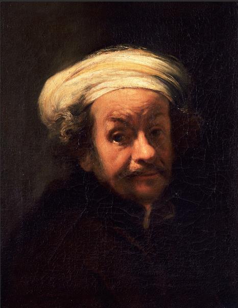 自画像 17世纪 伦勃朗·范·莱因(1606—1669)画派 布面油画 61厘米×47厘米 都灵萨包达美术馆