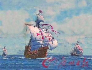 图为18世纪西班牙船只画像。