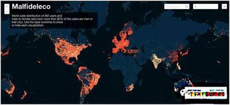 看看下面这张每个国家及地区注册用户占国家总人数的比例图