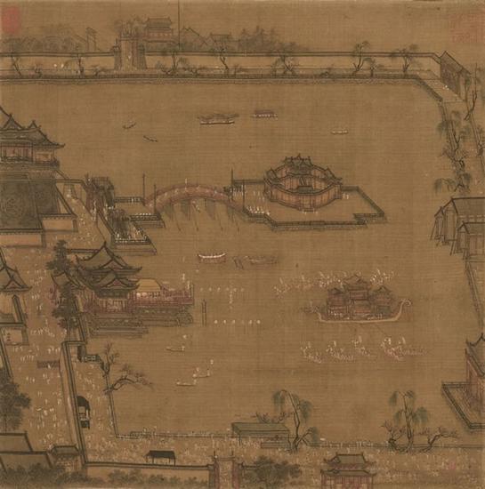 《金明池争标图 》 张择端(署名) 现藏于天津博物馆