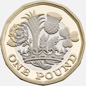 资料图：新版十二边形一英镑硬币。(图片来源：英国皇家铸币局)