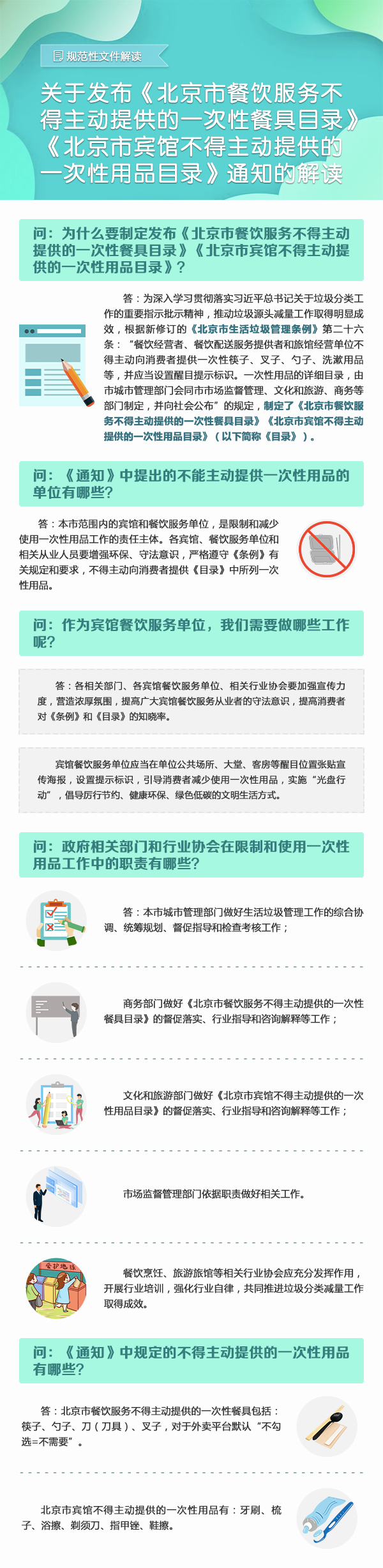 北京市城市管理委员会网站消息：5月1日起餐馆宾馆不得主动提供一次性用品