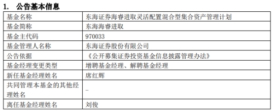 东海证券刘俊离任2只基金年内均跌超15%投资经理