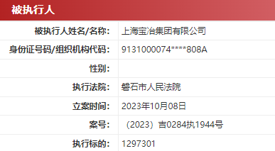 上海宝冶集团有限公司一个月内两度被列为“被执行人”|天天最资讯